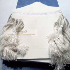 Masonic White Apprentice Apron with cords